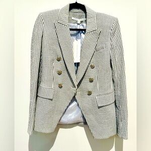 Brand New Veronica Beard Seersucker Double-Breasted Blazer